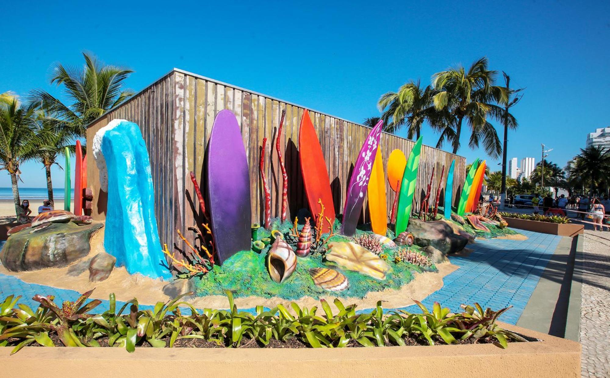 Lindo Apto 300M Praia Da Ocian E Centro - Vista Mar- Varanda Sacada - Wi-Fi 300 Mbps - Vaga De Garagem - Acomoda Ate 6 Pessoas Leilighet Praia Grande  Eksteriør bilde