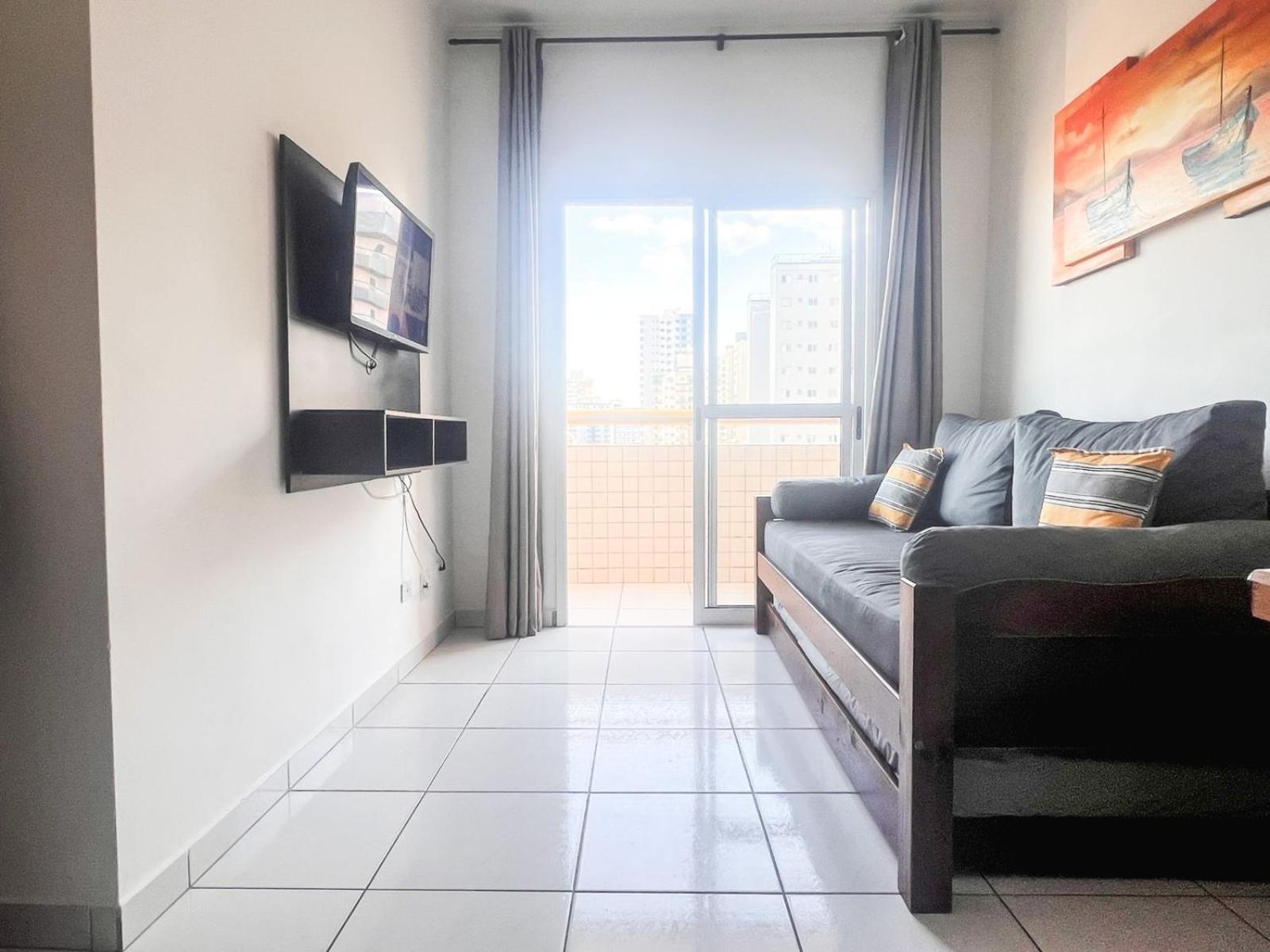 Lindo Apto 300M Praia Da Ocian E Centro - Vista Mar- Varanda Sacada - Wi-Fi 300 Mbps - Vaga De Garagem - Acomoda Ate 6 Pessoas Leilighet Praia Grande  Eksteriør bilde
